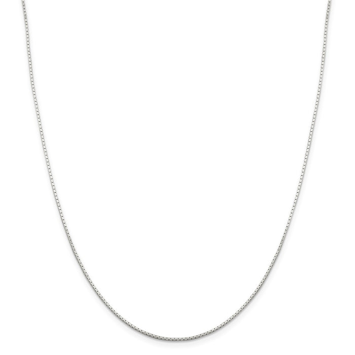 Million Charms 925 Sterling Silver 1mm Mirror Box Chain, Chain Length: 16 inches