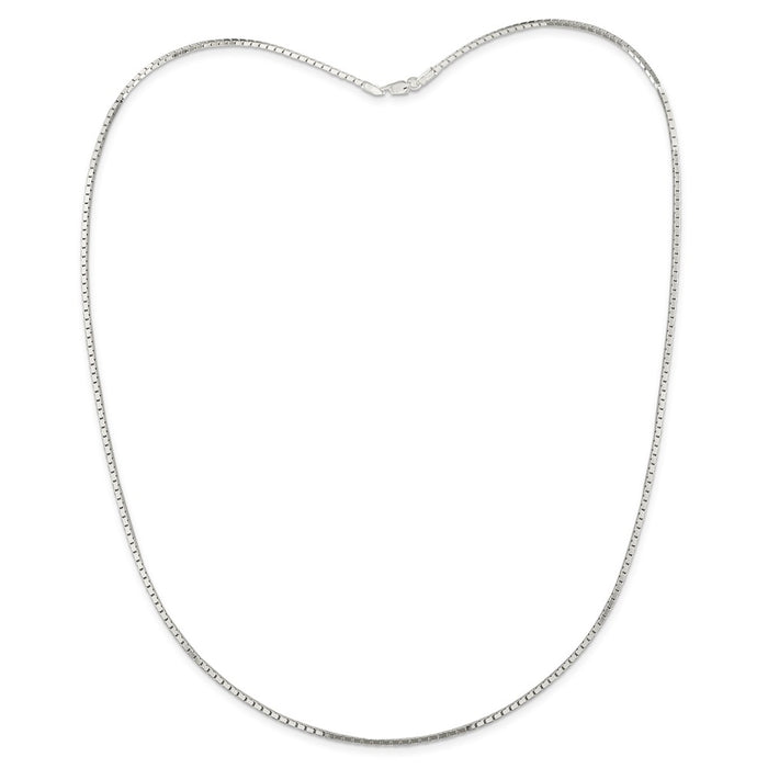 Million Charms 925 Sterling Silver 1.5mm Mirror Box Chain, Chain Length: 16 inches
