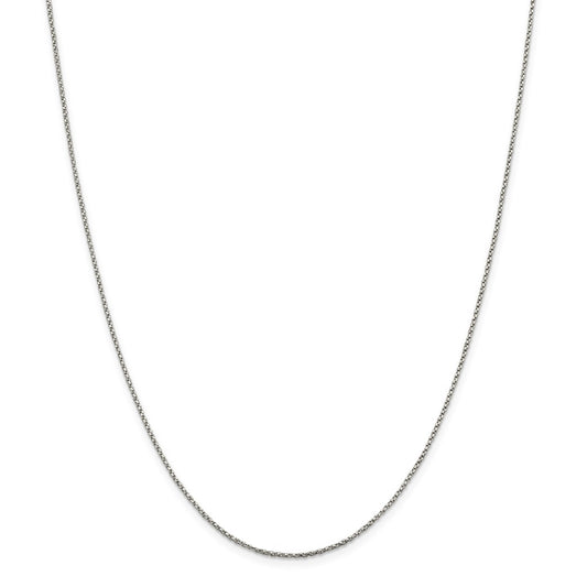 Million Charms 925 Sterling Silver 1.25mm Twisted Box Chain, Chain Length: 16 inches