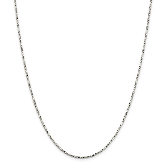 Million Charms 925 Sterling Silver 1.75mm Twisted Box Chain, Chain Length: 16 inches