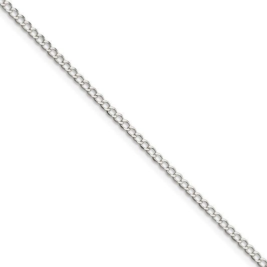 Million Charms 925 Sterling Silver 2.5mm Wide Curb Chain, Chain Length: 9 inches
