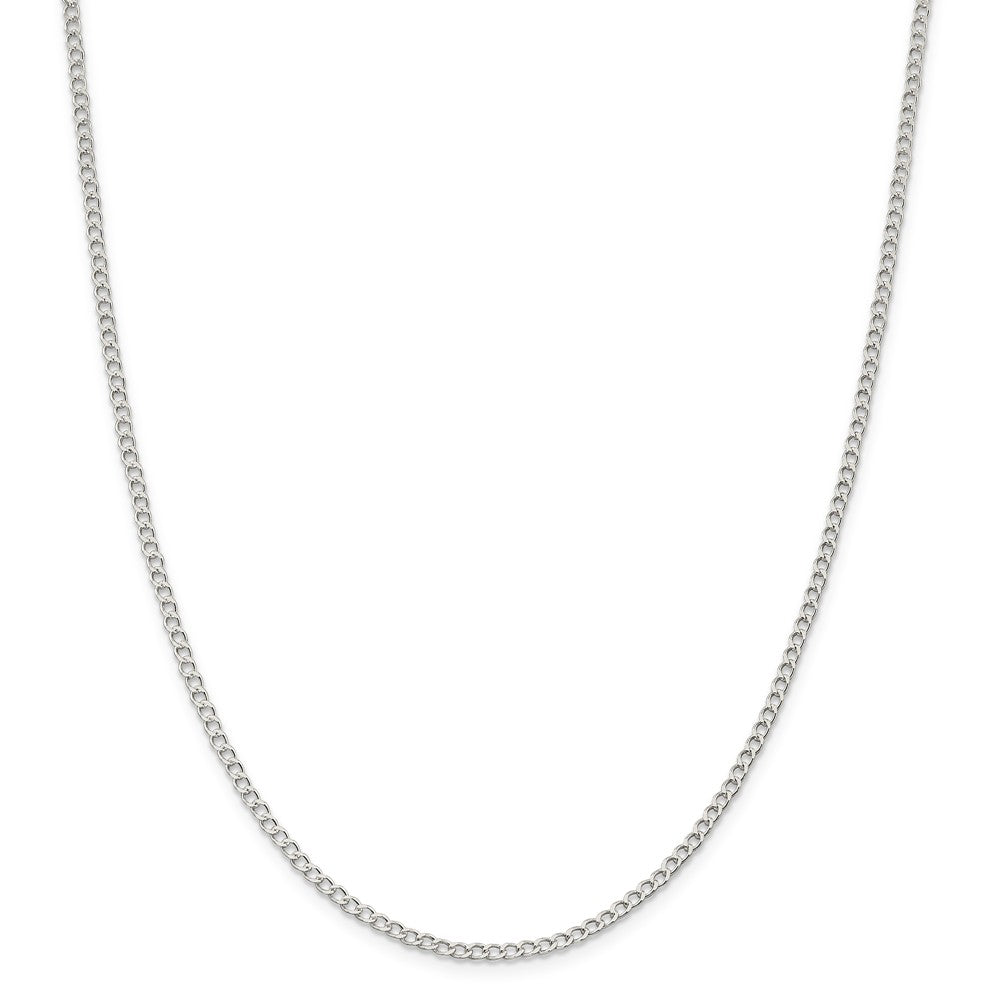 Million Charms 925 Sterling Silver 2.5mm Wide Curb Chain, Chain Length: 16 inches