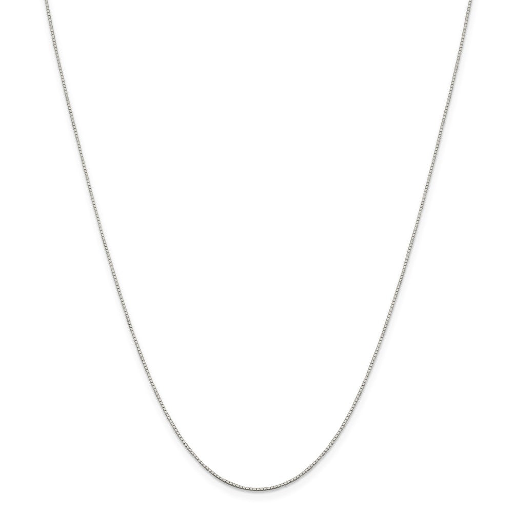 Million Charms SS Rhodium Plated .6mm 4 Sided Diamond-cut w/2in ext. Mirror Box Chain, Chain Length: 18 inches