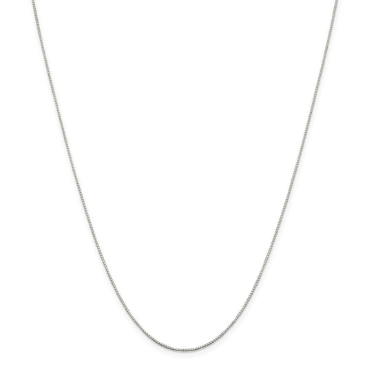 Million Charms SS Rhodium Plated .6mm 4 Sided Diamond-cut w/2in ext. Mirror Box Chain, Chain Length: 18 inches