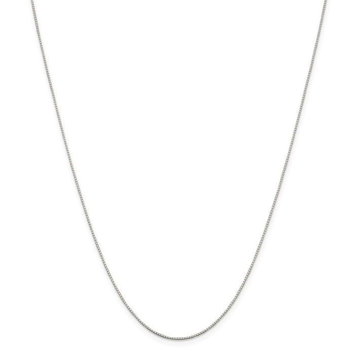 Million Charms 925 Sterling Silver Rhodium-plated .6mm 4 Sided Diamond-cut Mirror Box Chain, Chain Length: 16 inches