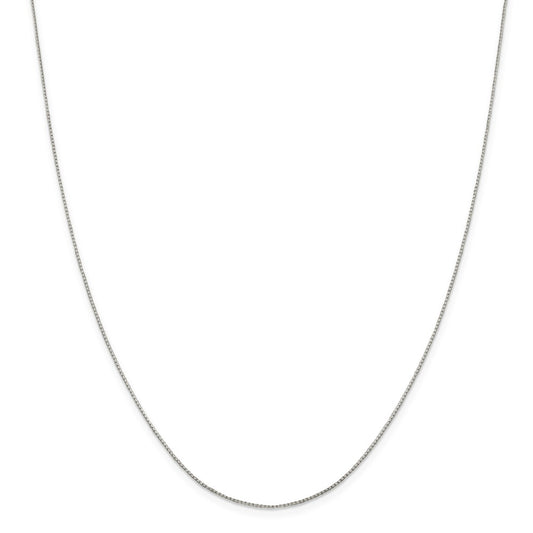 Million Charms 925 Sterling Silver .6mm 8 Sided Diamond-cut Mirror Box Chain, Chain Length: 16 inches