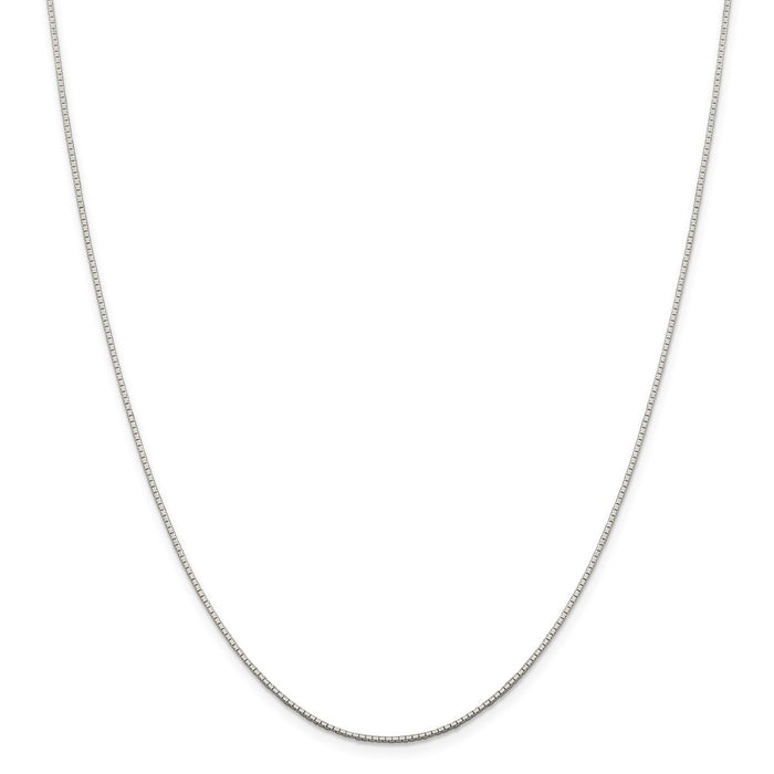 Million Charms 925 Sterling Silver .9mm 8 Sided Diamond-cut Mirror Box Chain, Chain Length: 16 inches