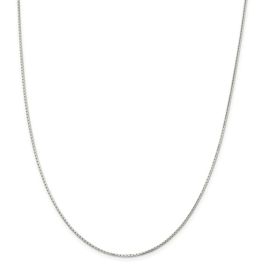 Million Charms 925 Sterling Silver 1.2mm 8 Sided Diamond-cut Mirror Box Chain, Chain Length: 16 inches