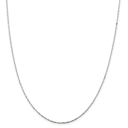 Million Charms 925 Sterling Silver 1mm Twisted Serpentine Chain, Chain Length: 16 inches