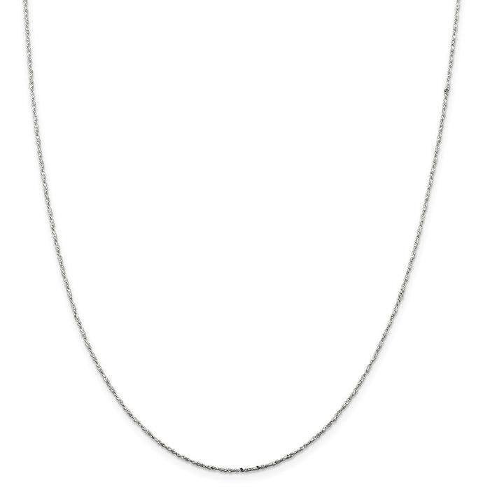 Million Charms 925 Sterling Silver 1mm Twisted Serpentine Chain, Chain Length: 16 inches