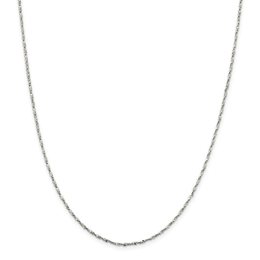 Million Charms 925 Sterling Silver 1.6mm Twisted Serpentine Chain, Chain Length: 16 inches