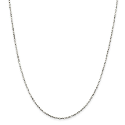 Million Charms 925 Sterling Silver 1.8mm Twisted Serpentine Chain, Chain Length: 16 inches