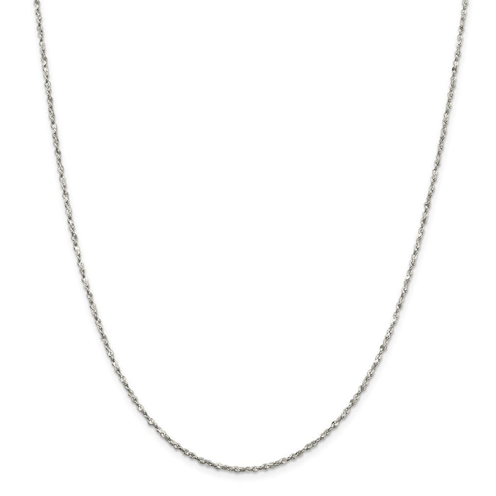 Million Charms 925 Sterling Silver 1.8mm Twisted Serpentine Chain, Chain Length: 16 inches