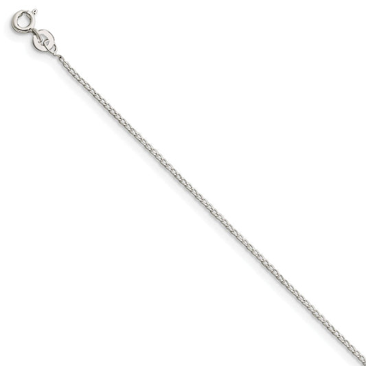 Million Charms 925 Sterling Silver 1.00mm Open Link Curb Chain, Chain Length: 9 inches