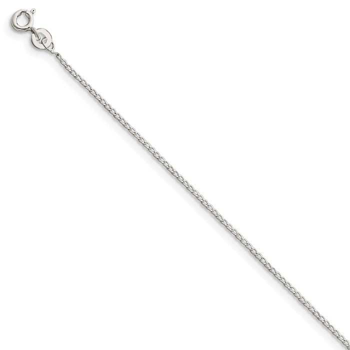 Million Charms 925 Sterling Silver 1.00mm Open Link Curb Chain, Chain Length: 9 inches