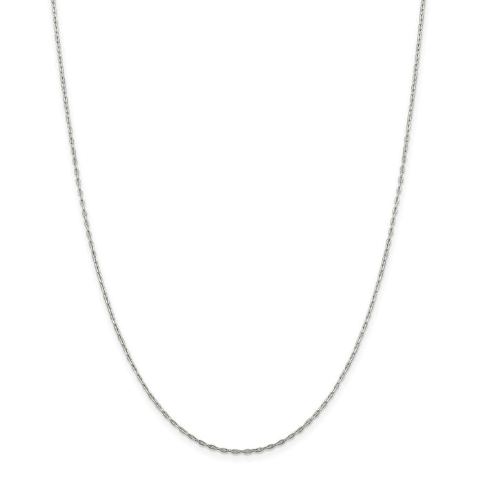 Million Charms 925 Sterling Silver 1.4mm Beveled Oval Cable Chain, Chain Length: 16 inches