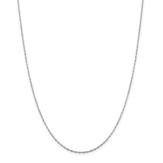Million Charms 925 Sterling Silver 1.4mm Beveled Oval Cable Chain, Chain Length: 22 inches