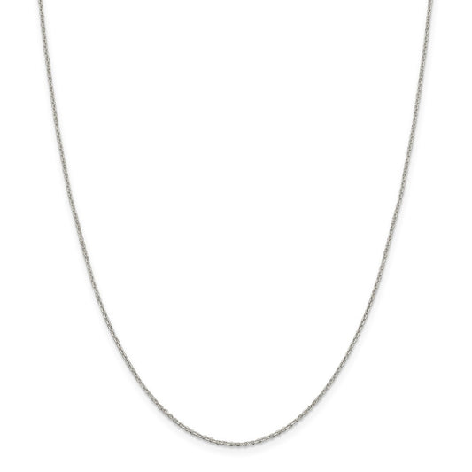 Million Charms 925 Sterling Silver 1.25mm Diamond-cut Cable Chain, Chain Length: 16 inches