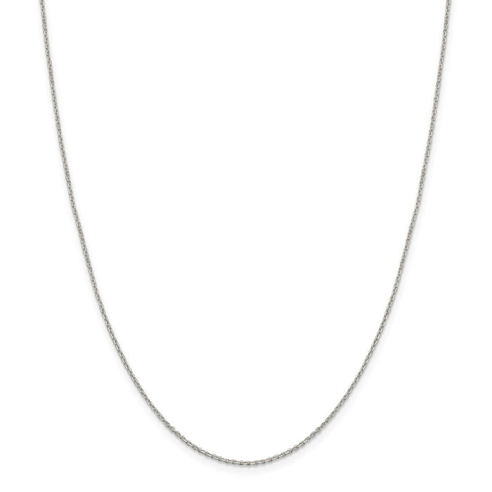 Million Charms 925 Sterling Silver 1.25mm Diamond-cut Cable Chain, Chain Length: 16 inches