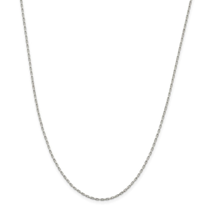 Million Charms 925 Sterling Silver 1.3mm Elongated Box Chain, Chain Length: 16 inches