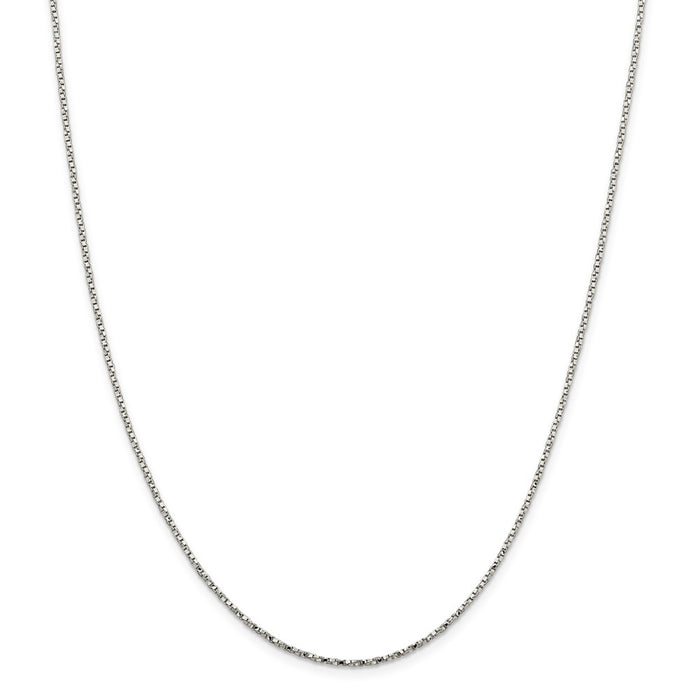Million Charms 925 Sterling Silver 1.35mm Twisted Box Chain, Chain Length: 16 inches
