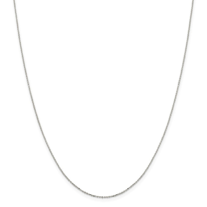Million Charms 925 Sterling Silver 1mm 8 Sided Diamond Cut Cable Chain, Chain Length: 30 inches