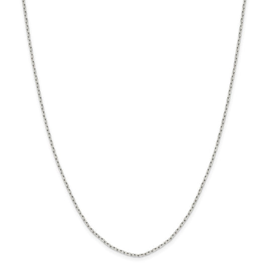 Million Charms 925 Sterling Silver 1.65mm 8 Sided Diamond Cut Cable Chain, Chain Length: 20 inches
