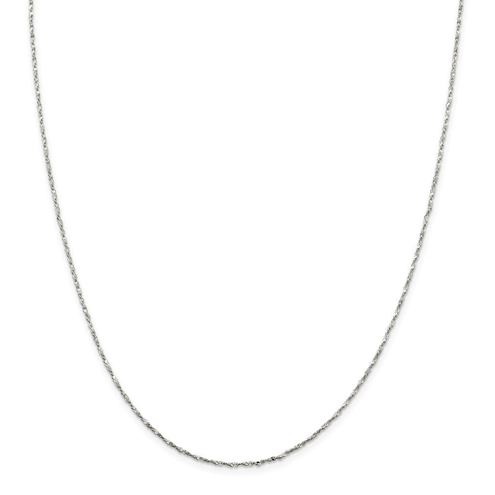 Million Charms 925 Sterling Silver 1.2mm Twisted Serpentine Chain, Chain Length: 18 inches