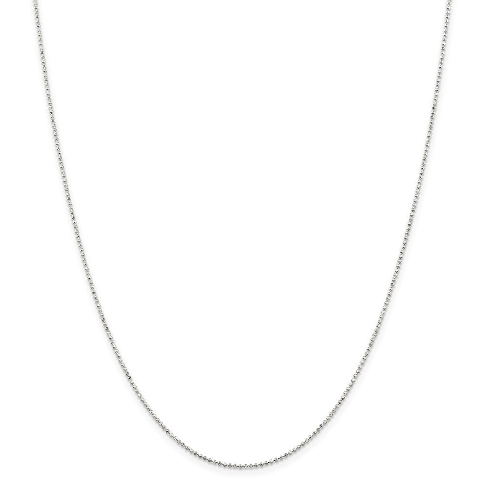 Million Charms 925 Sterling Silver 1.05mm Square Beaded Chain, Chain Length: 16 inches