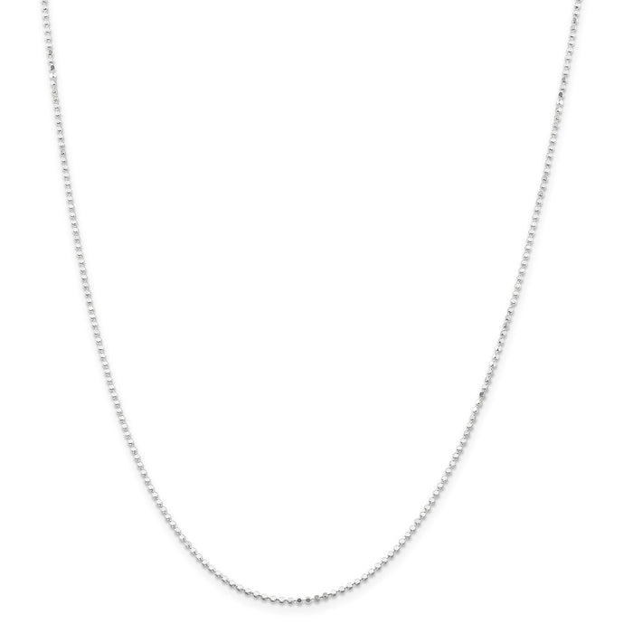 Million Charms 925 Sterling Silver 1.15mm Square Beaded Chain, Chain Length: 20 inches