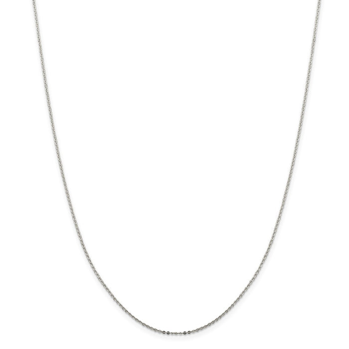Million Charms 925 Sterling Silver .90mm Flat Cable Chain, Chain Length: 20 inches