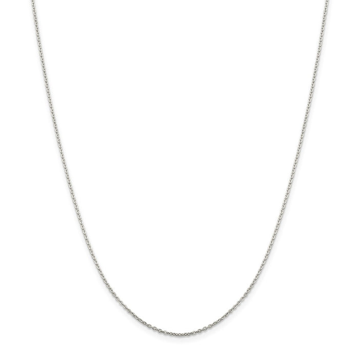 Million Charms 925 Sterling Silver 1.00mm Flat Cable Chain, Chain Length: 24 inches