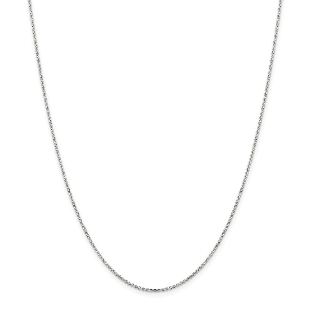 Million Charms 925 Sterling Silver 1.40mm Diamond-cut Cable Chain, Chain Length: 16 inches