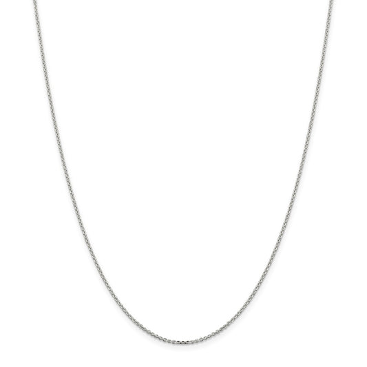 Million Charms 925 Sterling Silver 1.40mm Diamond-cut Cable Chain, Chain Length: 16 inches