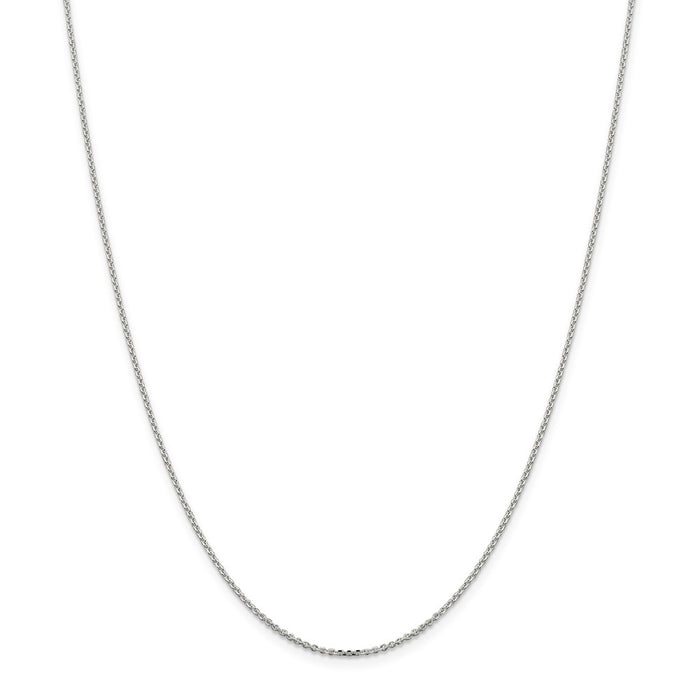 Million Charms 925 Sterling Silver 1.40mm Diamond-cut Cable Chain, Chain Length: 18 inches