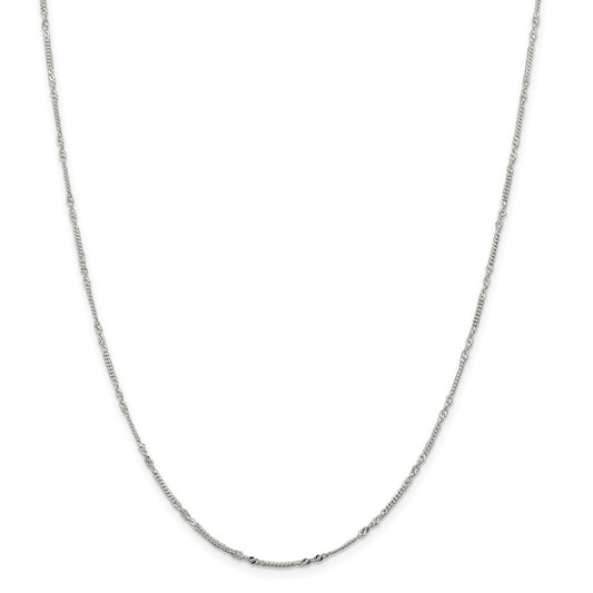 Million Charms 925 Sterling Silver 1.46 mm Twisted Curb Chain, Chain Length: 18 inches