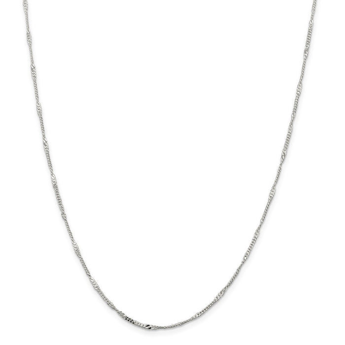 Million Charms 925 Sterling Silver 1.14 mm Twisted Curb Chain, Chain Length: 20 inches