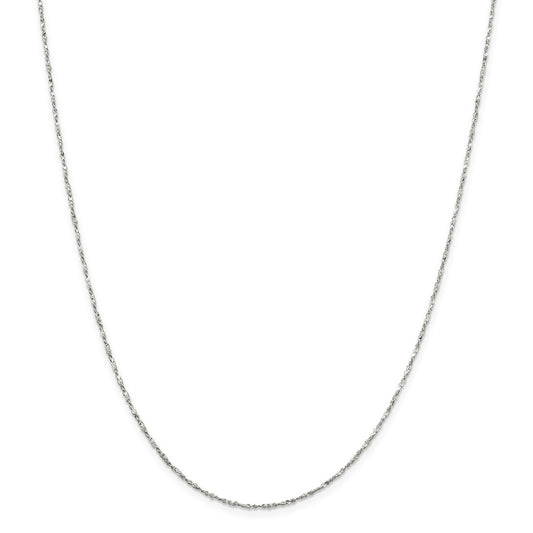 Million Charms 925 Sterling Silver 1.4mm Twisted Serpentine Chain, Chain Length: 16 inches