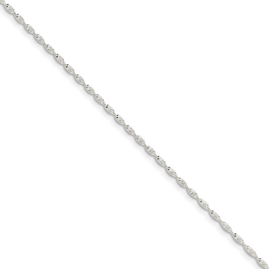 Million Charms 925 Sterling Silver 1.65mm Twisted Herringbone Chain, Chain Length: 7 inches