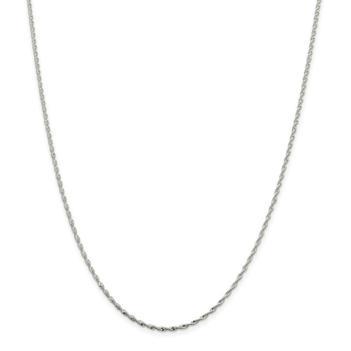 Million Charms 925 Sterling Silver 1.65mm Twisted Herringbone Chain, Chain Length: 18 inches
