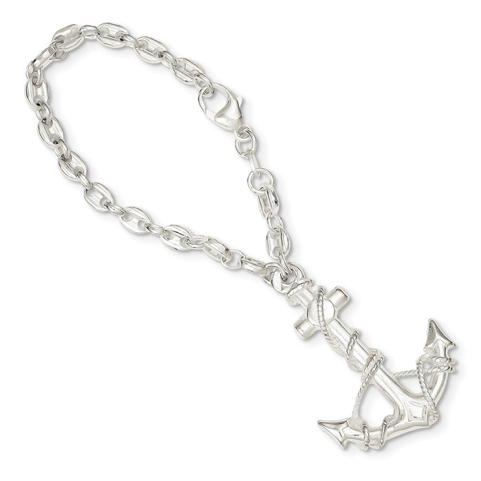Occasion Gallery 925 Sterling Silver Anchor Key Ring