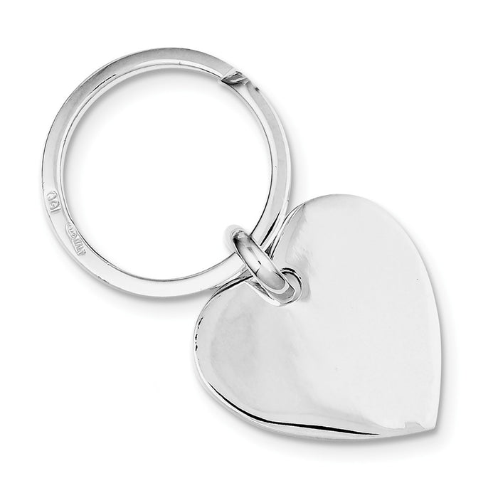 Occasion Gallery 925 Sterling Silver Engravable Heart Key Ring