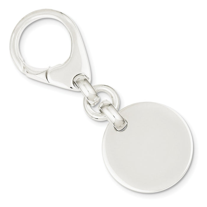Occasion Gallery 925 Sterling Silver Engravable Round Dsic Key Ring