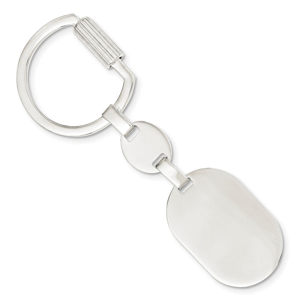 Occasion Gallery 925 Sterling Silver Engravable Oval Key Ring