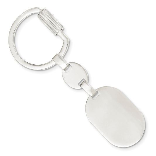 Occasion Gallery 925 Sterling Silver Engravable Oval Key Ring
