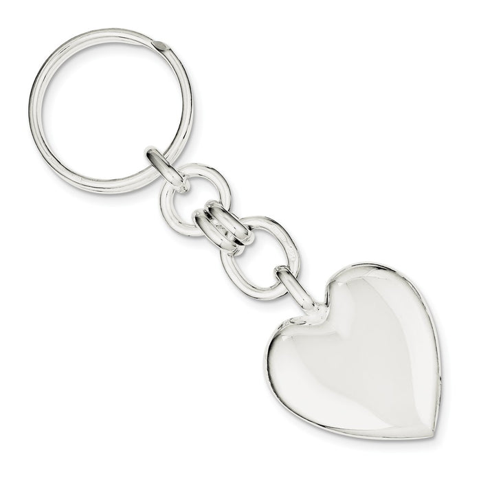 Occasion Gallery 925 Sterling Silver Engravable Heart Key Ring