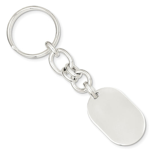 Occasion Gallery 925 Sterling Silver Engravable Oval Key Ring