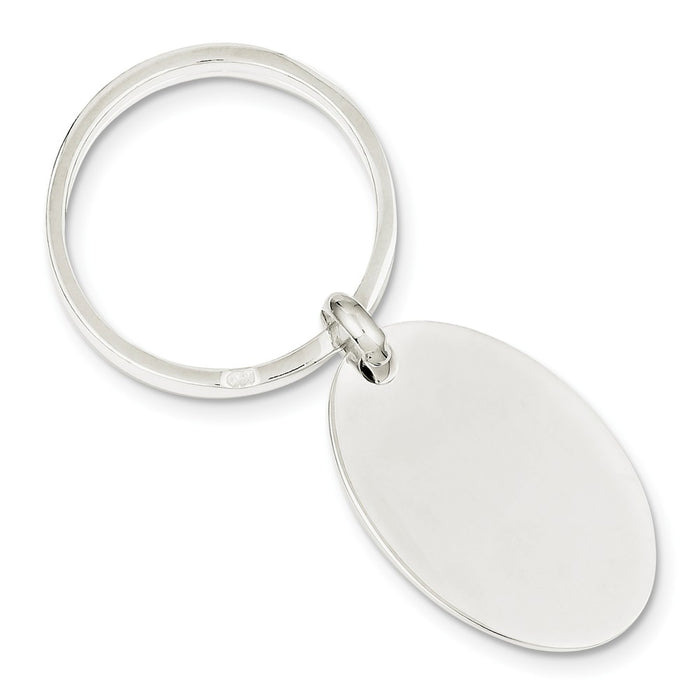 Occasion Gallery 925 Sterling Silver Engravable Oval Key Ring