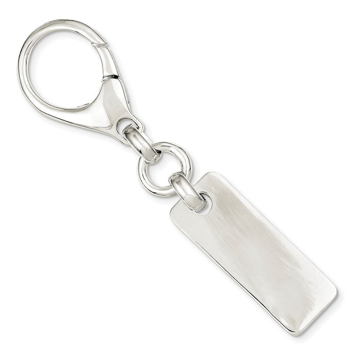 Occasion Gallery 925 Sterling Silver Engravable Rectangular Key Ring