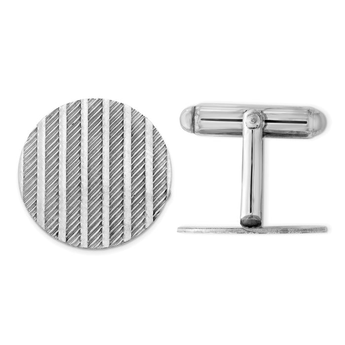 Occasion Gallery, Men's Accessories, 925 Sterling Silver Rhodium-plated Cuff Links